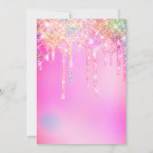 Cute Rainbow unicorn roze Glitter Drivers monogram Kaart (Achterkant)