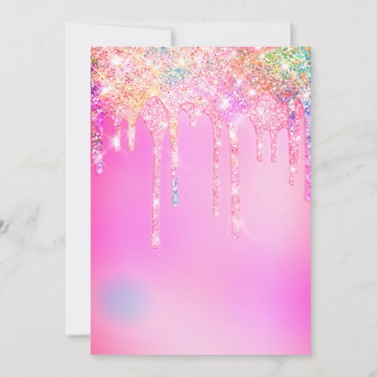 Cute Rainbow unicorn roze Glitter Drivers monogram Kaart (Achterkant)