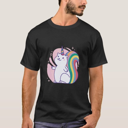 Cute rainbow unicorn squirrel t-shirt (Voorkant)