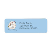 Cute Rainbow Unicorn Stars Hearts Birthday Etiket (Voorkant)