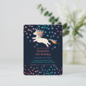 Cute Rainbow Unicorn Stars Kinderen Birthday Kaart (Staand voorkant)