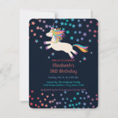 Cute Rainbow Unicorn Stars Kinderen Birthday Kaart (Voorkant)