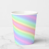 Cute Rainbow Unicorn Stripes Papieren Bekers (Links)