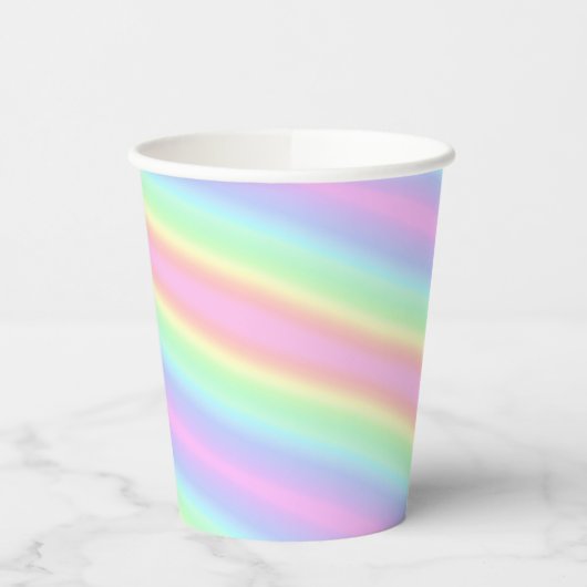 Cute Rainbow Unicorn Stripes Papieren Bekers (Links)