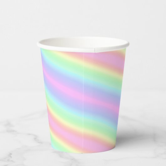 Cute Rainbow Unicorn Stripes Papieren Bekers (Rechts)