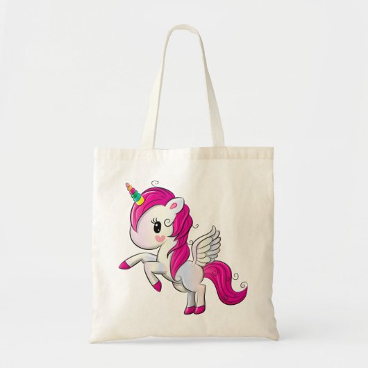 Cute rainbow unicorn tote bag (Voorkant)