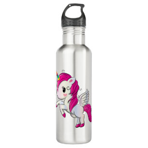 Cute rainbow unicorn waterfles 