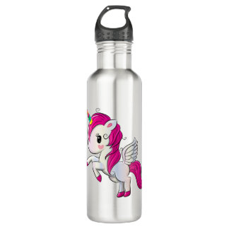 Cute rainbow unicorn waterfles 
