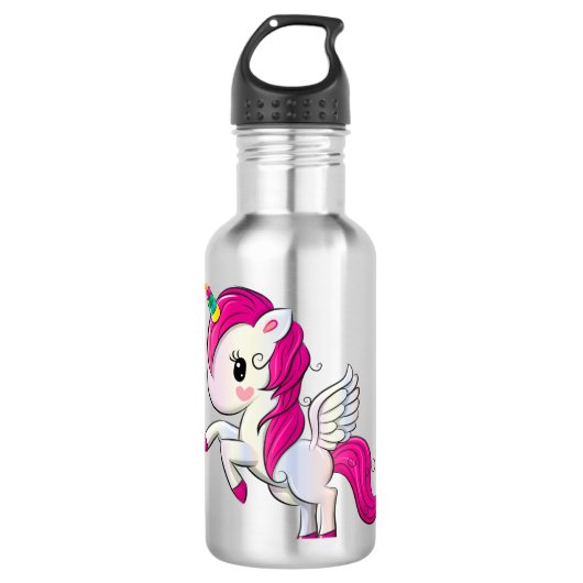 Cute rainbow unicorn waterfles (Voorkant)