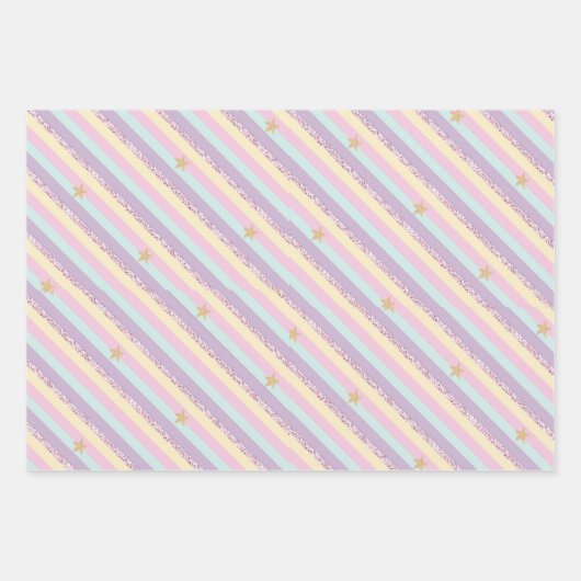 Cute Rainbow Unicorn Wrapping Paper Sheet Set (Voorkant 2)