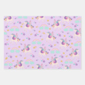 Cute Rainbow Unicorn Wrapping Paper Sheet Set (Voorkant)