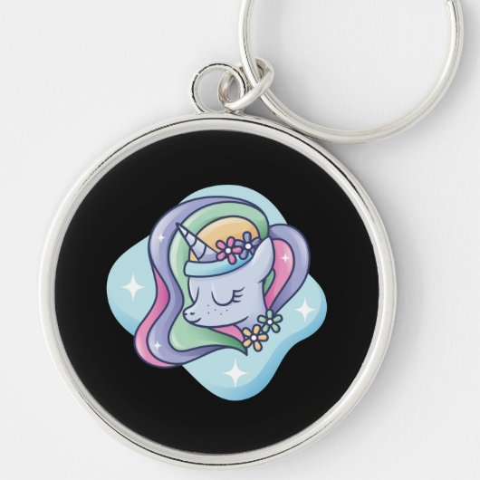 Cute Rainbow Unicorny Sleutelhanger (Voorkant)