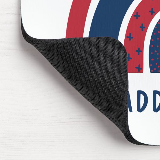 Cute Rainbow Unique Boy Personalised Custom Name Muismat (Hoek)