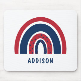 Cute Rainbow Unique Boy Personalised Custom Name Muismat