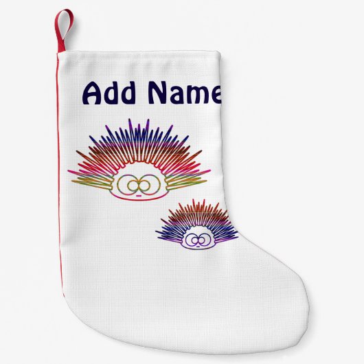 Cute Rainbow Urchins Kleine Kerstsok (Voorkant)