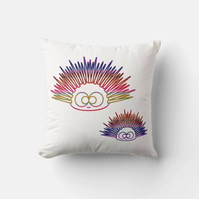 Cute Rainbow Urchins Kussen (Voorkant)