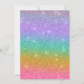 Cute Rainbow Voeg Photo Unicorn Birthday Invitatio Kaart (Achterkant)
