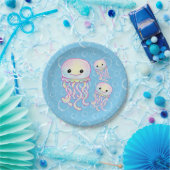 Cute Rainbow Waterverf Jellyfish Papieren Bordje (Feest)