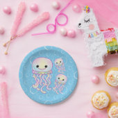 Cute Rainbow Waterverf Jellyfish Papieren Bordje (Feest)