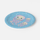 Cute Rainbow Waterverf Jellyfish Papieren Bordje (Gekanteld)