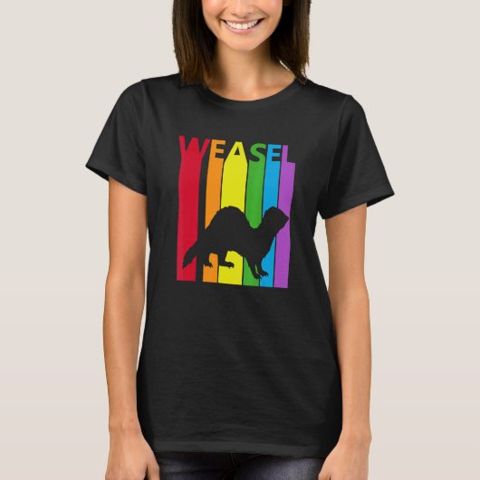 Cute Rainbow Weasel Animal T-shirt (Voorkant)