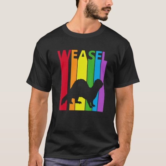 Cute Rainbow Weasel Animal T-shirt (Voorkant)