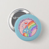 Cute Rainbow Whale Ronde Button 5,7 Cm (Voorkant /achterkant)