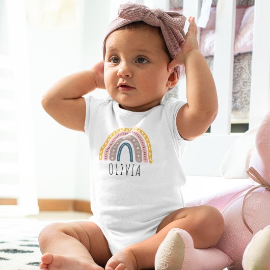 Cute Rainbow With Boho Style - Gift for Baby's Romper