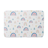 Cute Rainbows & Hearts Pattern Badmat (Voorkant)