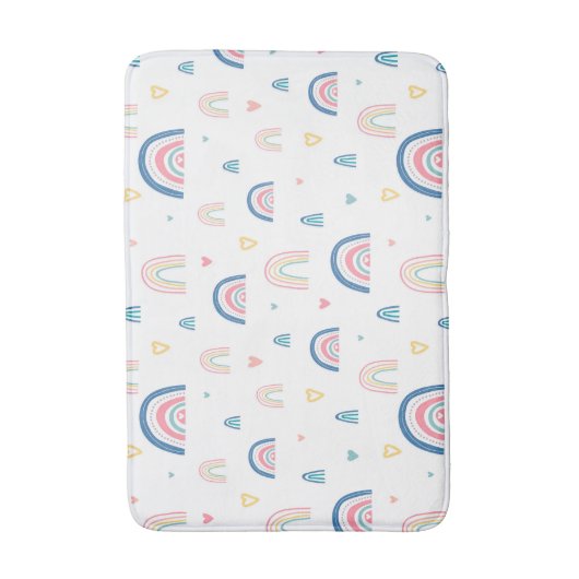 Cute Rainbows & Hearts Pattern Badmat (Voorkant Verticaal)