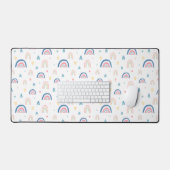 Cute Rainbows & Hearts Pattern Bureaumat (Keyboard & Muis)
