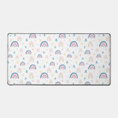 Cute Rainbows & Hearts Pattern Bureaumat (Voorkant)