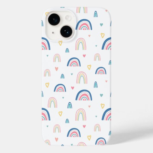 Cute Rainbows & Hearts Pattern Case-Mate iPhone Case (Achterkant)