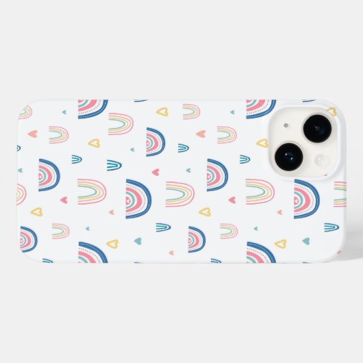 Cute Rainbows & Hearts Pattern Case-Mate iPhone Case (Achterkant (horizontaal))