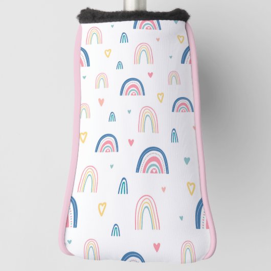 Cute Rainbows & Hearts Pattern Golfheadcover (Draai 90)