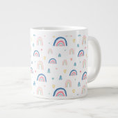 Cute Rainbows & Hearts Pattern Grote Koffiekop (Voorkant rechts)