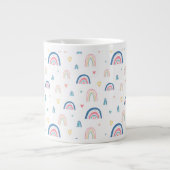 Cute Rainbows & Hearts Pattern Grote Koffiekop (Voorkant)