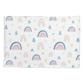 Cute Rainbows & Hearts Pattern Kussensloop (Achterkant)