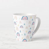 Cute Rainbows & Hearts Pattern Latte Mok (Rechterhoek)
