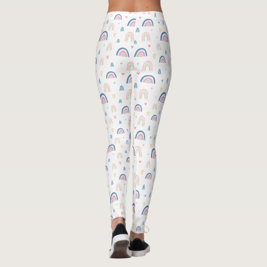 Cute Rainbows & Hearts Pattern Leggings (Achterkant)