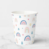 Cute Rainbows & Hearts Pattern Papieren Bekers (Links)