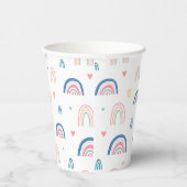 Cute Rainbows & Hearts Pattern Papieren Bekers (Rechts)