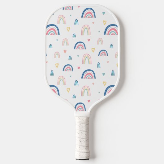 Cute Rainbows & Hearts Pattern Pickleball Paddle (Voorkant)