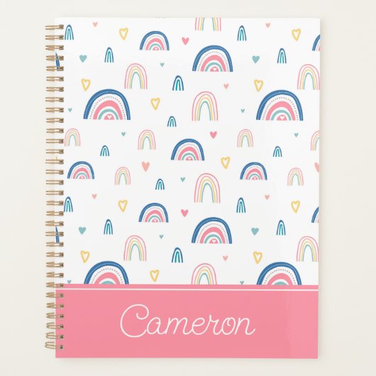 Cute Rainbows & Hearts Pattern Planner (Voorkant)