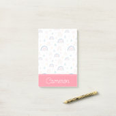 Cute Rainbows & Hearts Pattern Post-it® Notes (Op bureau)