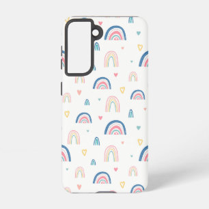 Cute Rainbows & Hearts Pattern Samsung Galaxy Hoesje
