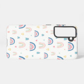 Cute Rainbows & Hearts Pattern Samsung Galaxy Hoesje (Achterkant horizontaal)