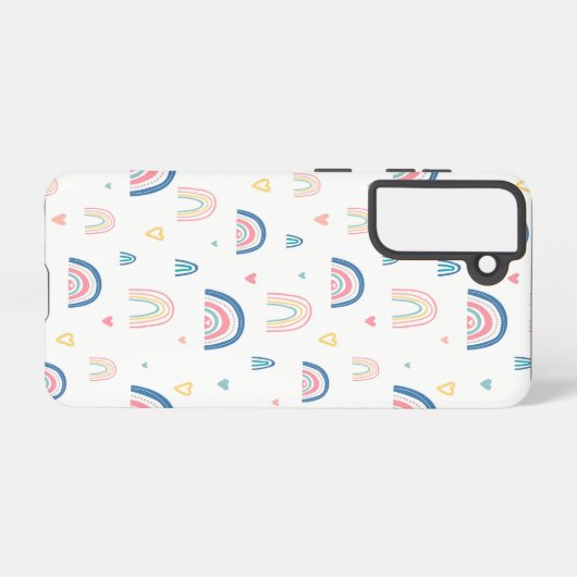Cute Rainbows & Hearts Pattern Samsung Galaxy Hoesje (Achterkant horizontaal)