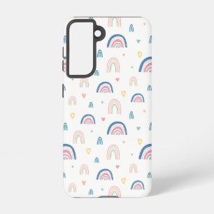 Cute Rainbows & Hearts Pattern Samsung Galaxy Hoesje