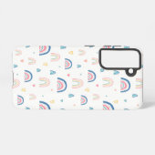 Cute Rainbows & Hearts Pattern Samsung Galaxy Hoesje (Achterkant horizontaal)